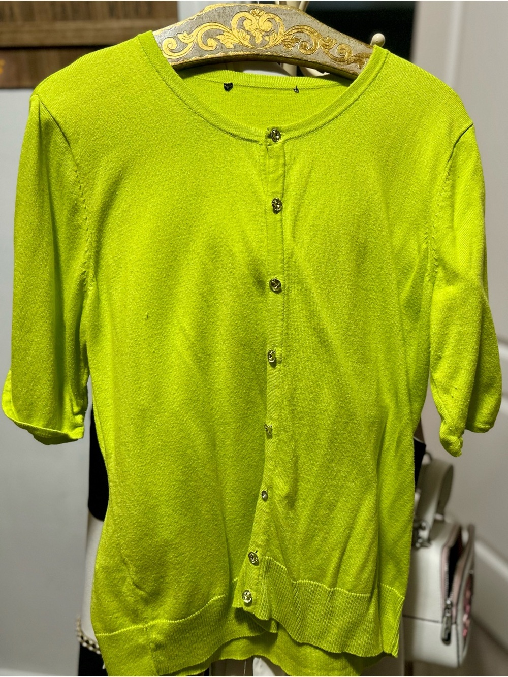 Source Unknown Neon Lime Button-Front Cardigan